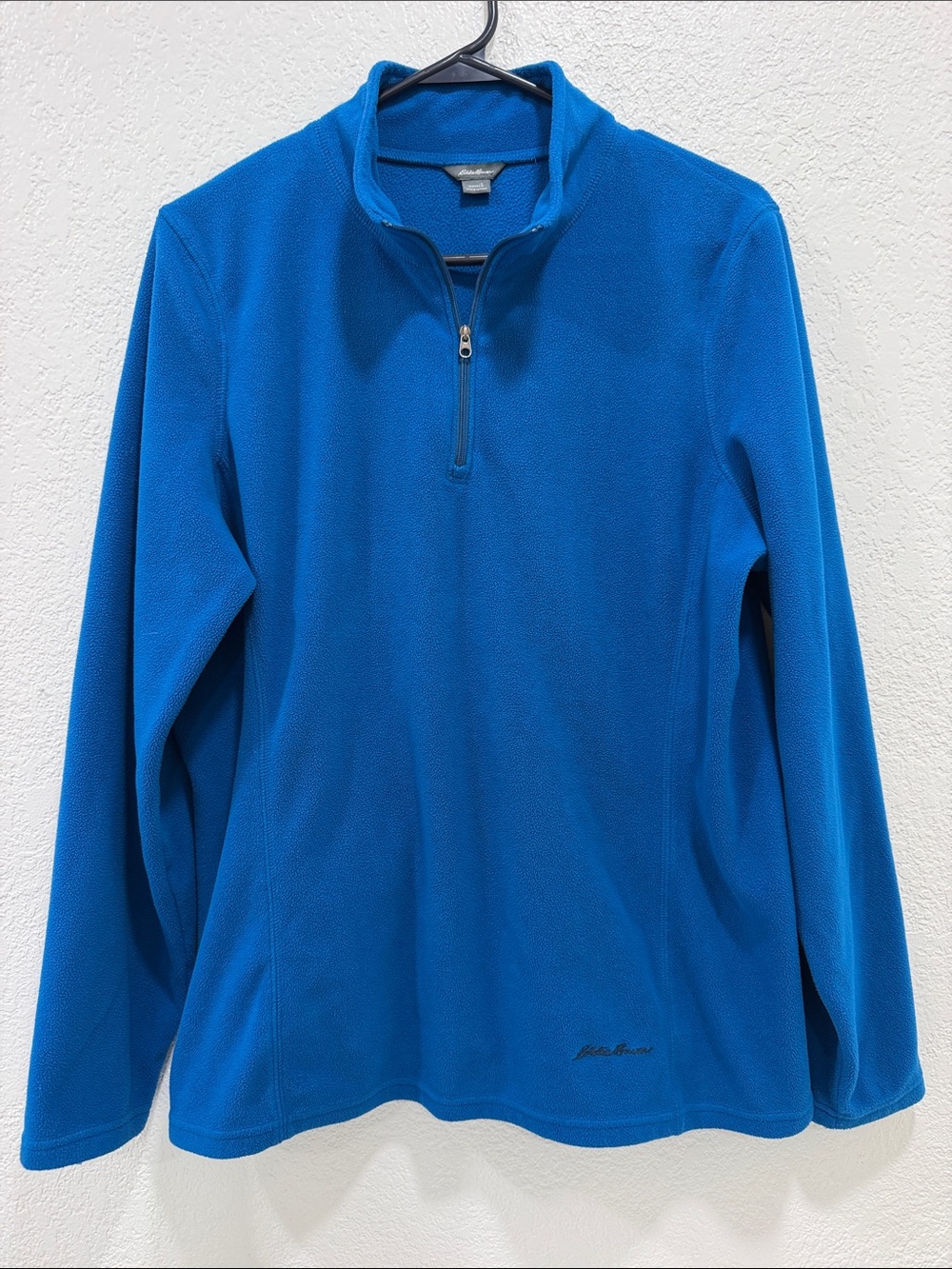 Women’s Eddie Bauer Teal Blue Quarter-Zip Fleece Sweater Sz Lg